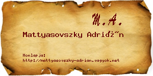 Mattyasovszky Adrián névjegykártya